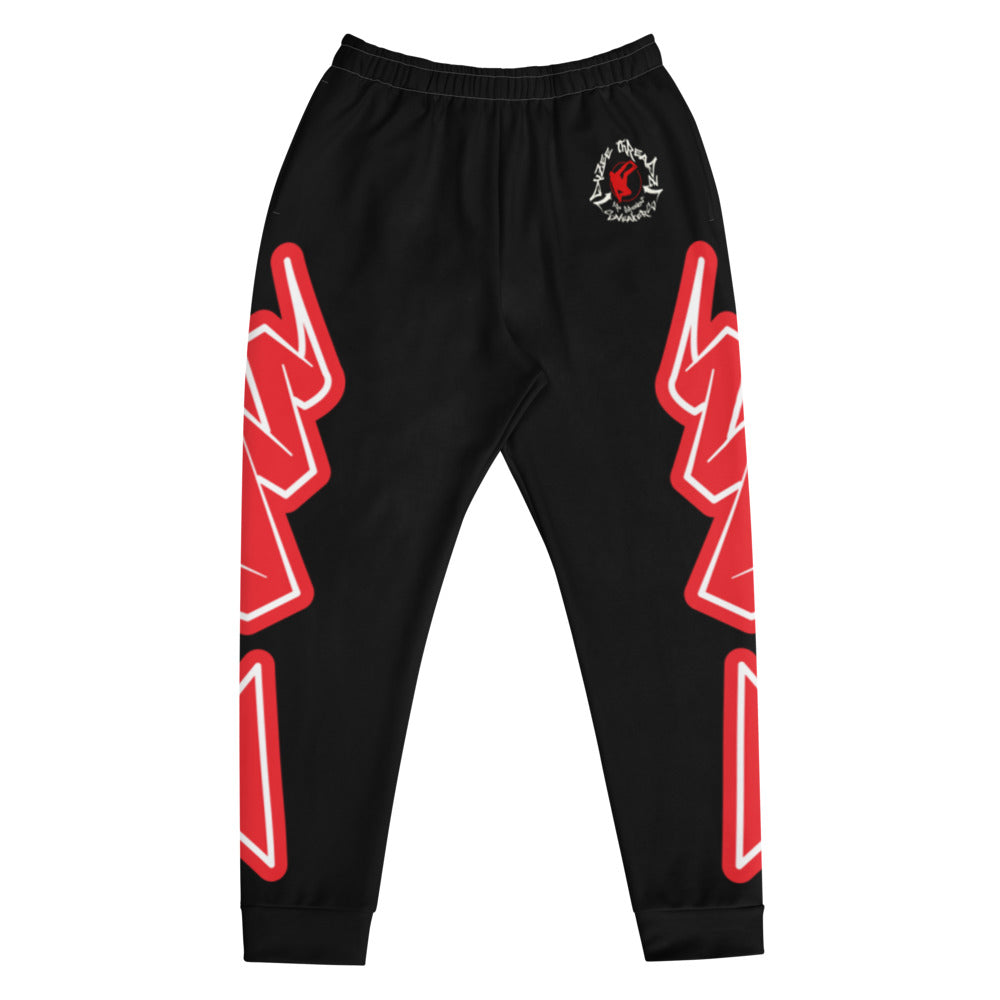 Red black discount and white joggers